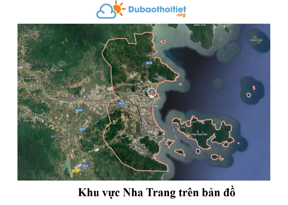 Khu vực Nha Trang trên bản đồ